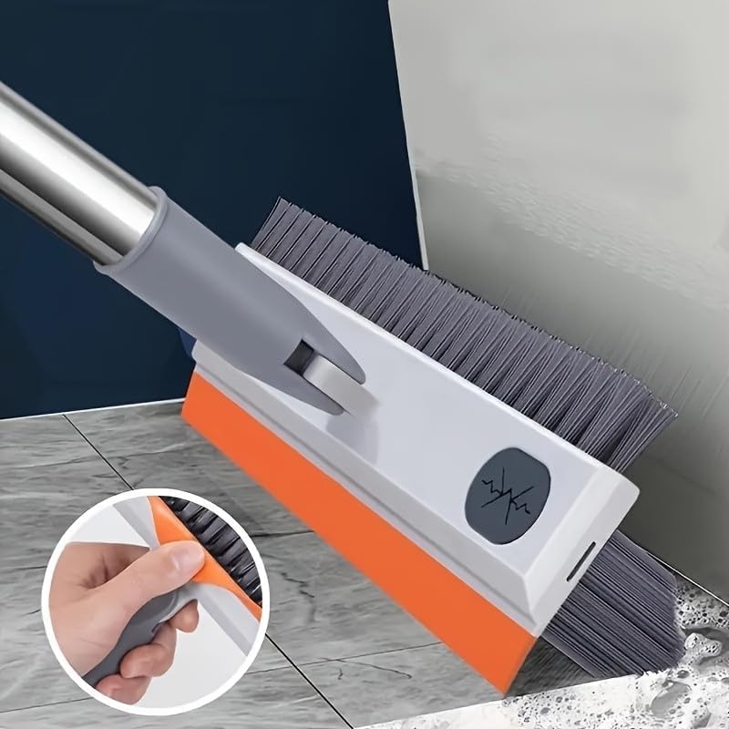 Bathroom Cleaning Brush with Wiper - Long Handle