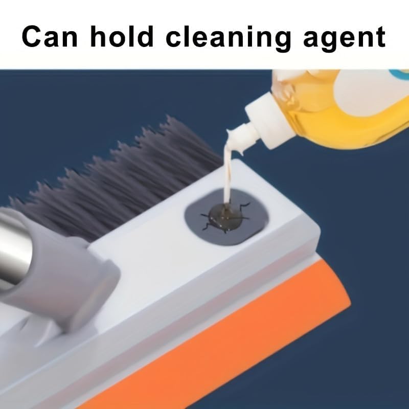 Bathroom Cleaning Brush with Wiper - Long Handle