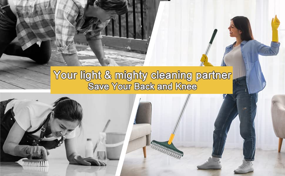 2-in-1 Bathroom Cleaning Brush with Wiper - Long Handle 120° Rotate Toilet Brush