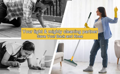 2-in-1 Bathroom Cleaning Brush with Wiper - Long Handle 120° Rotate Toilet Brush