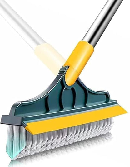 2-in-1 Bathroom Cleaning Brush with Wiper - Long Handle 120° Rotate Toilet Brush
