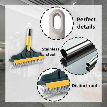 2-in-1 Bathroom Cleaning Brush with Wiper - Long Handle 120° Rotate Toilet Brush